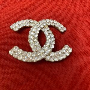 Elegant Crystal-Embellished Brooch